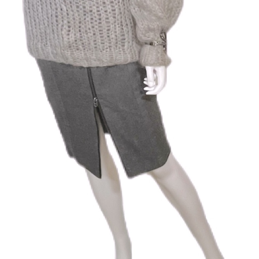 ANTHROGOLOGIE Shades of Grey by Micah Cohen Front Zipper Gray Pencil Skirt Small - Picture 10 of 13